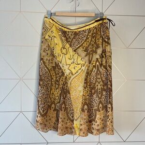 Vintage Banana Republic 100% Silk Paisley Handkerchief Skirt